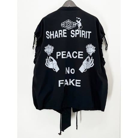 Share Spirit・PEACE NO FAKE・前ファス・マルチベスト・ブラック・size M