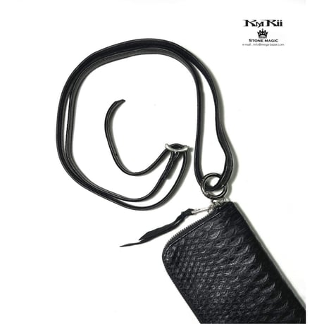 KMRii ・ケムリ・ Drop Purse・ 薄型・マルチ ウォレット・パイソンレザー