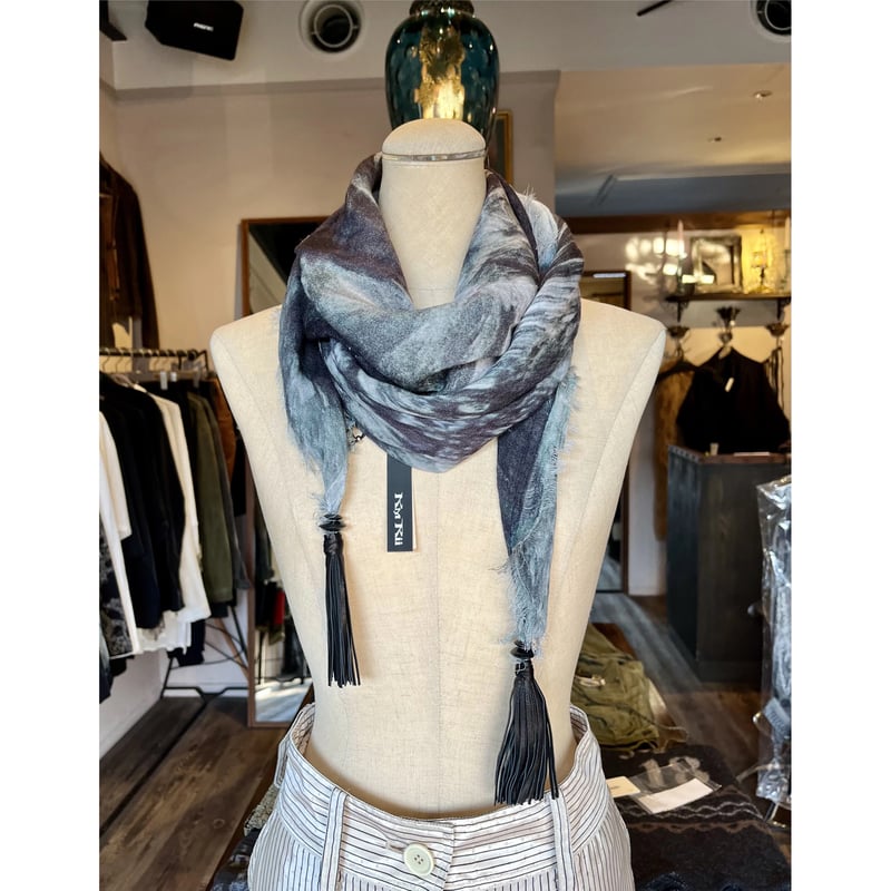 KMRii ・ケムリ・ ANGEL FEATHER STOLE ・ストール・レザーフリンジ  