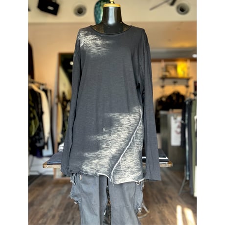 KMRii ・ケムリ・Black Shadow Slash Cut/LS・カットソー