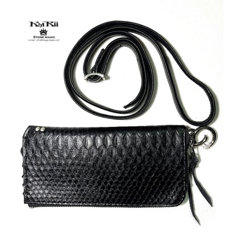 KMRii ・ケムリ・ Drop Purse・ 薄型・マルチ ウォレット・パイソンレザー