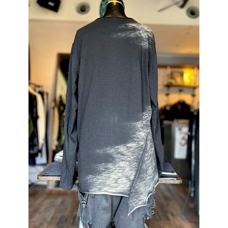 KMRii ・ケムリ・Black Shadow Slash Cut/LS・カットソー