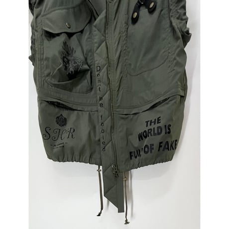 Share Spirit・PEACE NO FAKE・前ファス・マルチベスト・Olive・size S