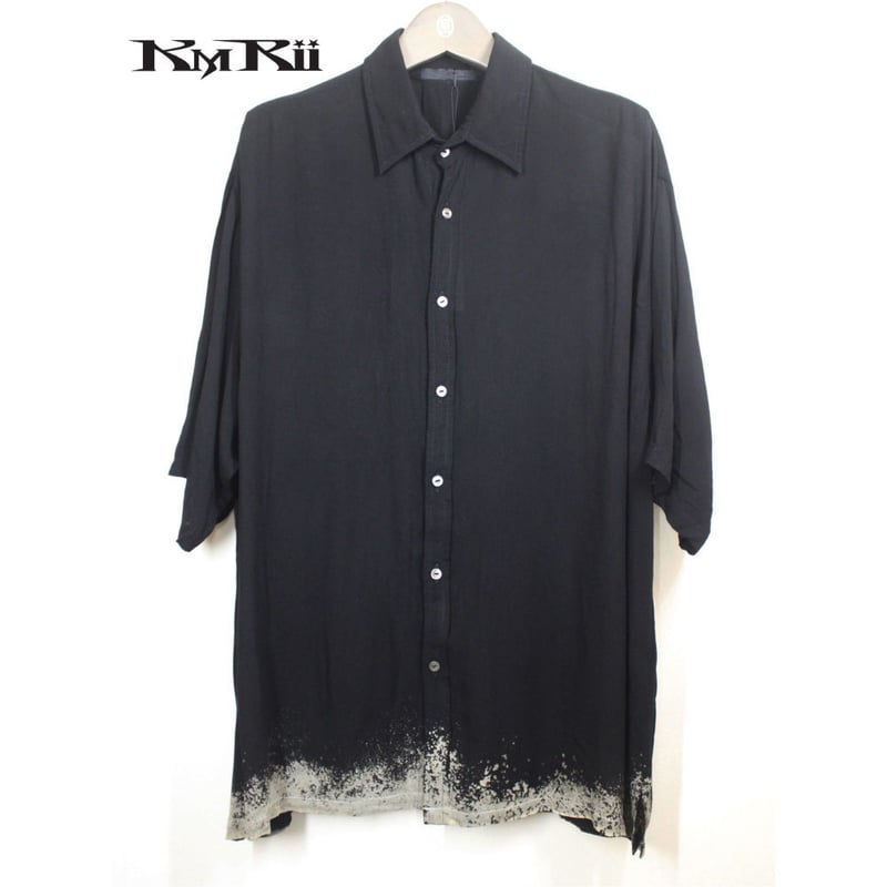 KMRii ・ケムリ・Discharged Rayon Box Shirt・シャツ・Black