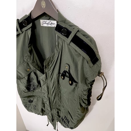 Share Spirit・PEACE NO FAKE・前ファス・マルチベスト・Olive・size S
