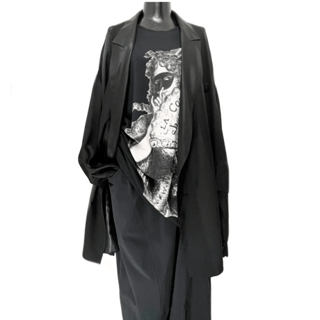 Share Spirit・Black Fan Girl・プリントカットソー・黒ロンT・size.L