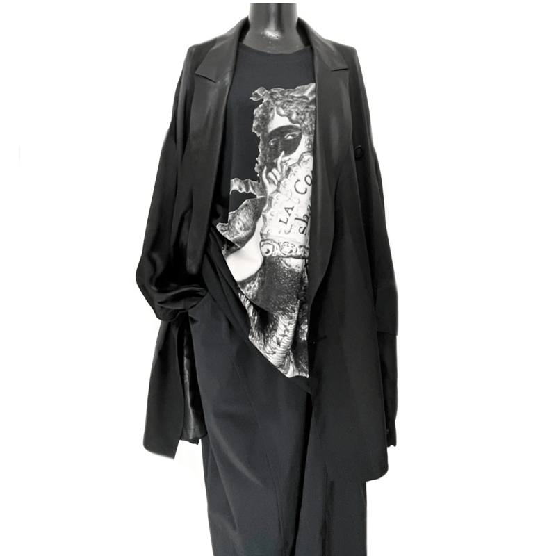Share Spirit・Black Fan Girl・プリントカットソー・黒ロンT・size