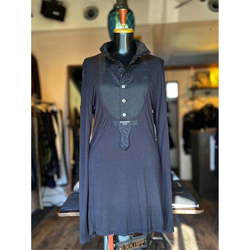 (L02262) SHARE SPIRIT HOMME タキシードシャツ SHARE SPIRIT ・シェアースピリット・タキシード風・トップス・Black
