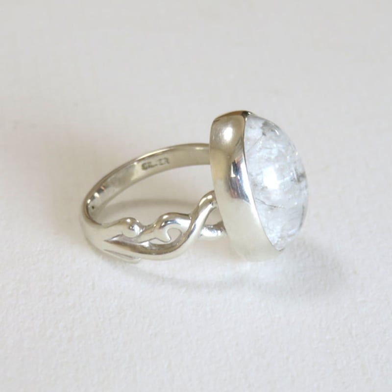 ホワイトガーデンクォーツリング（ブラックトルマリン入）/ SV925 | su-py