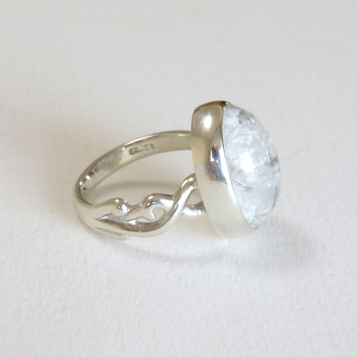 ホワイトガーデンクォーツリング（ブラックトルマリン入）/ SV925 | su-py