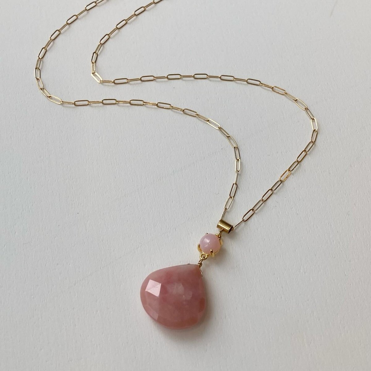 ピンクオパールのドロップネックレス | su-py