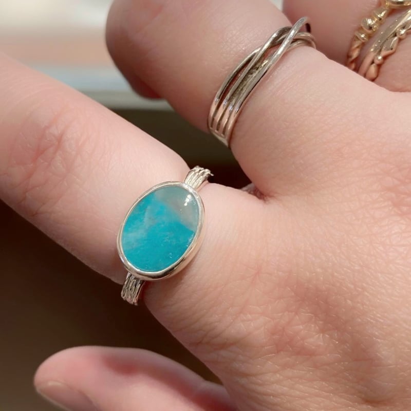 コレットギフト アマゾナイトリング HAPPY】SILVER925 アマゾナイトRing（シルバーカラー） | Koselig