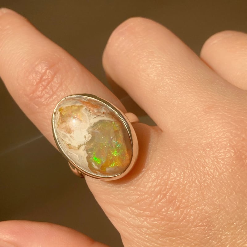 バナナ猫　カンテラオパール　シルバー925　リング バナナ猫 カンテラオパール シルバー925 リング chain］カンテラ