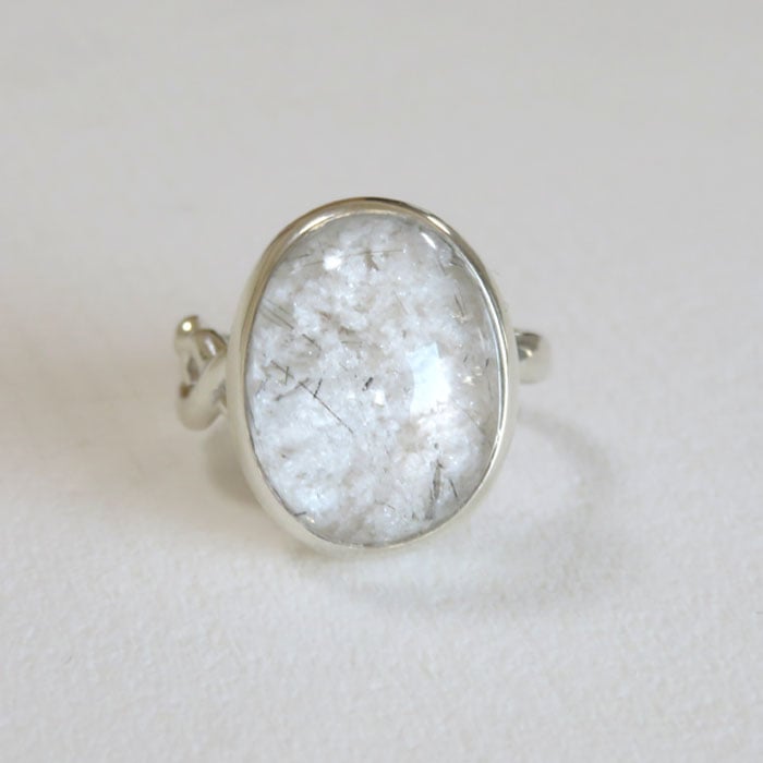 ホワイトガーデンクォーツリング（ブラックトルマリン入）/ SV925 | su-py