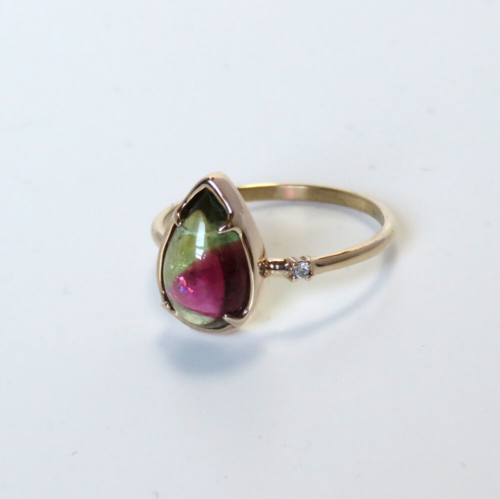 マル99、k10WG 、ピンクトルマリン、ダイヤ、リング、 バイ
