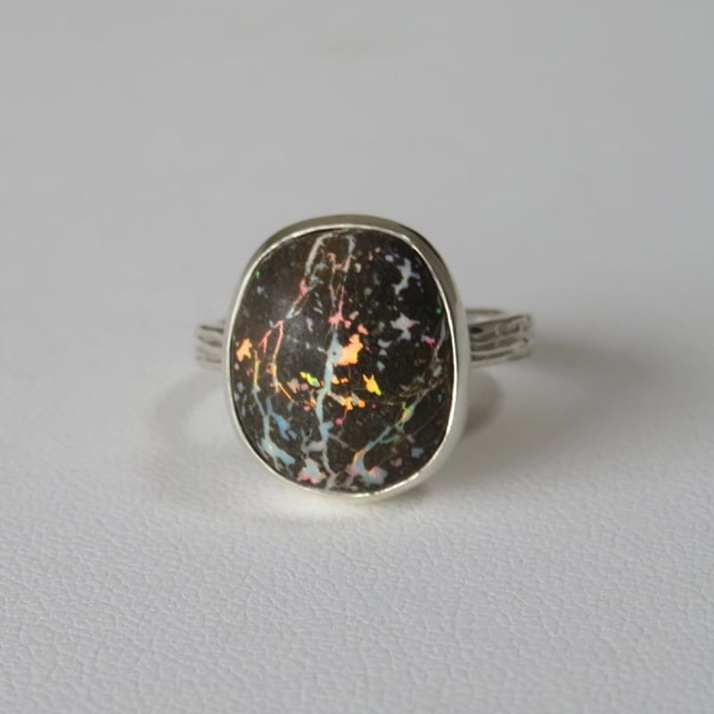 レオパードオパールリング（焦茶）/ SV925 | su-py