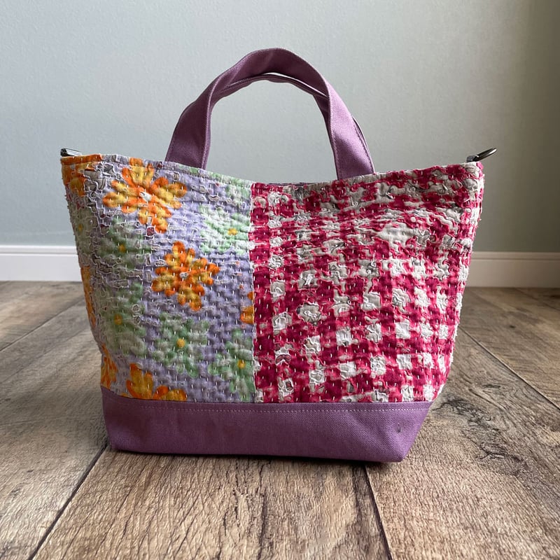 サンプル071】ヴィンテージカンタキルト ミニトート | きびるリメイク