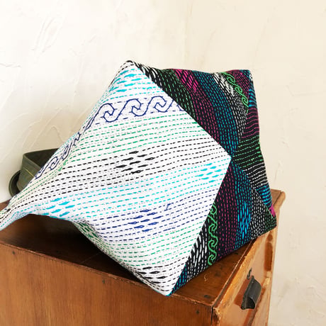 【サンプル034】インド・カンタ刺繍トート(C)（size/M）