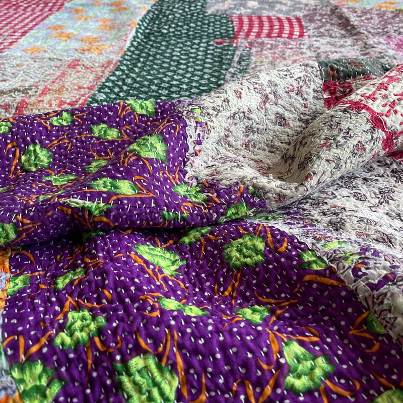 サンプル071】ヴィンテージカンタキルト ミニトート | きびるリメイク