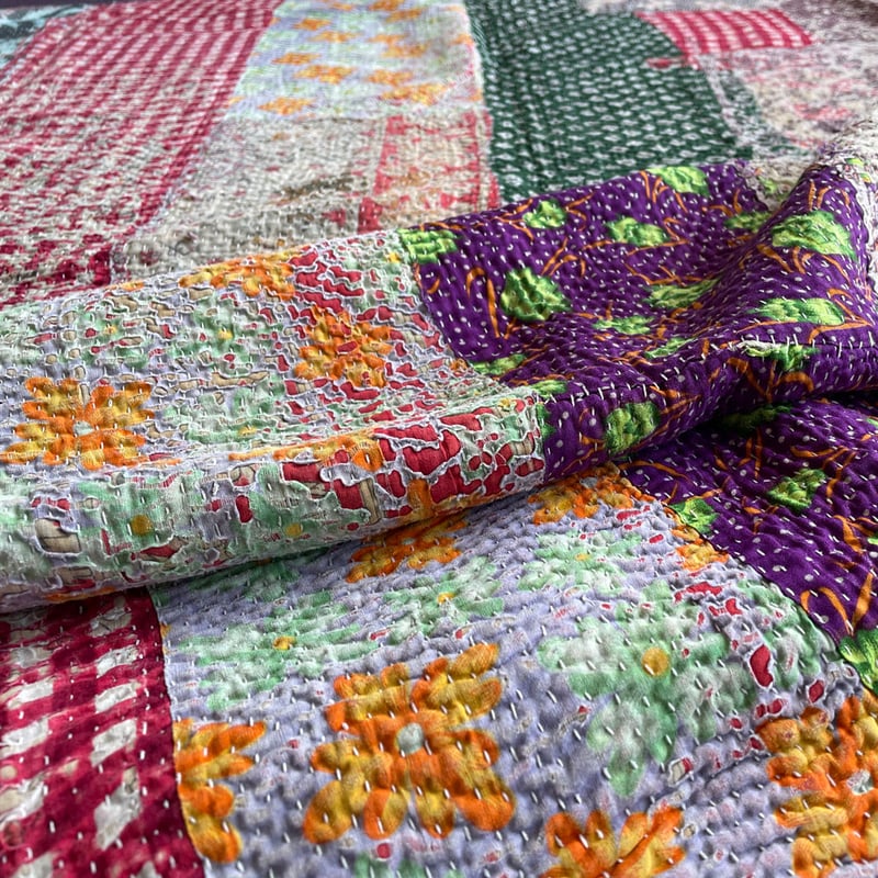 サンプル071】ヴィンテージカンタキルト ミニトート | きびるリメイク