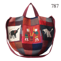 787-790 | 手織物×ナガ族手刺繍 ボニーバッグ（size/L）