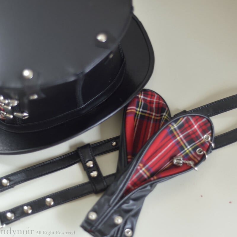 如*葉様 帽子★コウモリ翼・Wベルト・コルセットハット サイズ58 【candv 如*葉様 帽子☆コウモリ翼・Wベルト・コルセットハット サイズ58