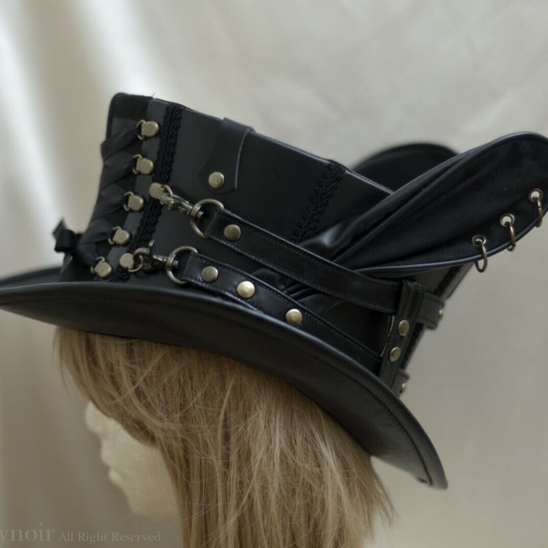 ELDORADO ハット 黒 EDHAT エドハット シルクハット フェルト ハット ダメージ加工
