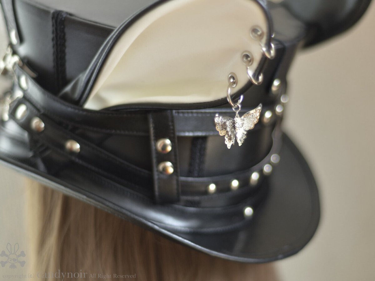 【週末セール】candynoir うさ耳 コルセットハット 黒茶 ウサミリタリー・コルセットハット | candynoir