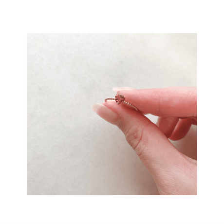 Bon Bon heart ring(ピンクトルマリン5mm)