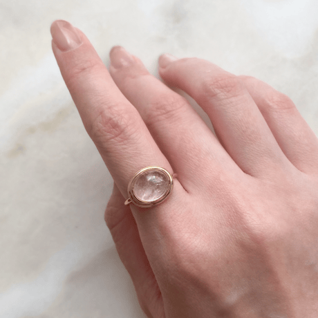 Oval-Framed Morganite Ring