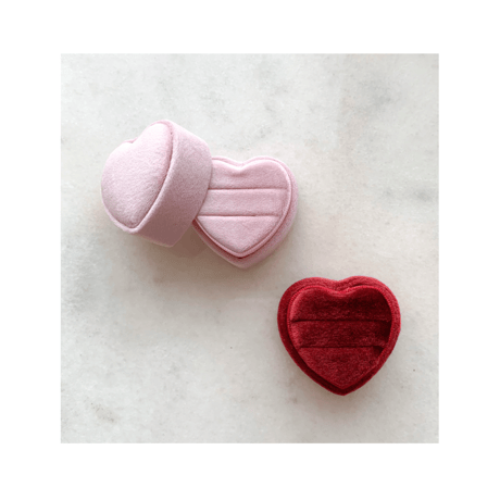 Velvet heart ring box