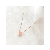 Heart bon bon necklace(Guava quartz )