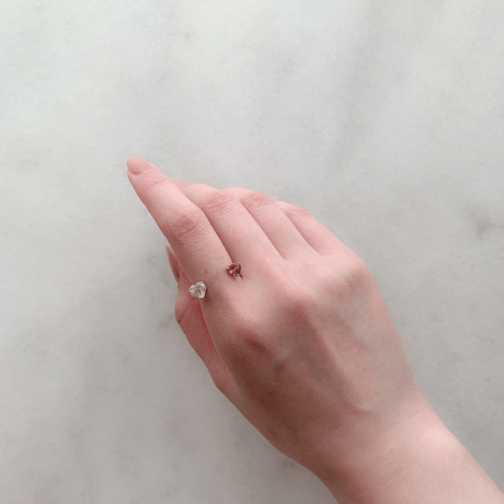 Heart to yours ring(ローズクォーツ×ピンクトルマリン)