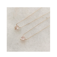 Heart bon bon necklace(Rose quartz)