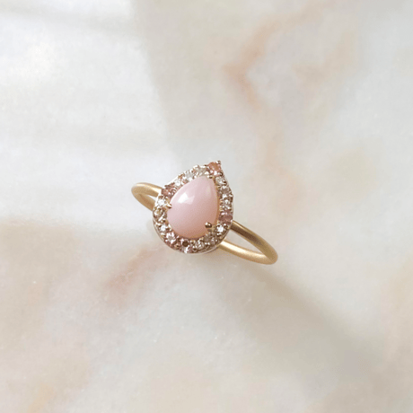 Pink Opal Pavé Ring