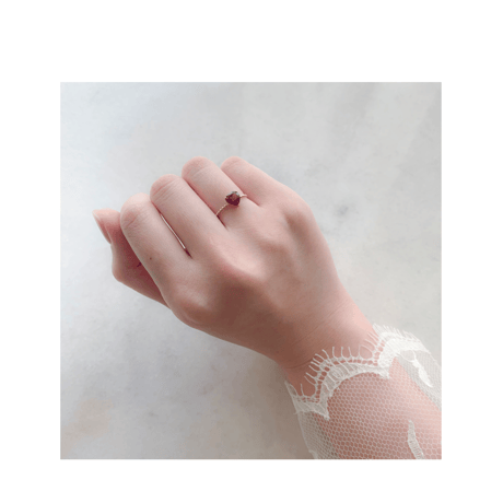 Bon Bon heart ring(ロードライトガーネット)