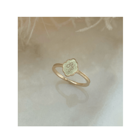 Milgrain Letter Ring (k18)