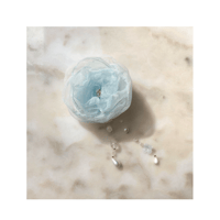 Flower × Pearl code ribbon choker 【Blue Bloom】