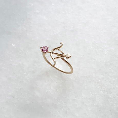 Heart arrow ring(ピンクトルマリン)