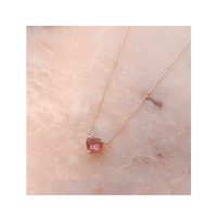 Heart bon bon necklace(Pink tourmaline)
