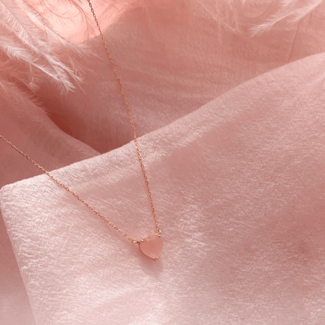 Heart bon bon necklace(Guava quartz )