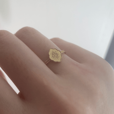 Milgrain Letter Ring (k18)