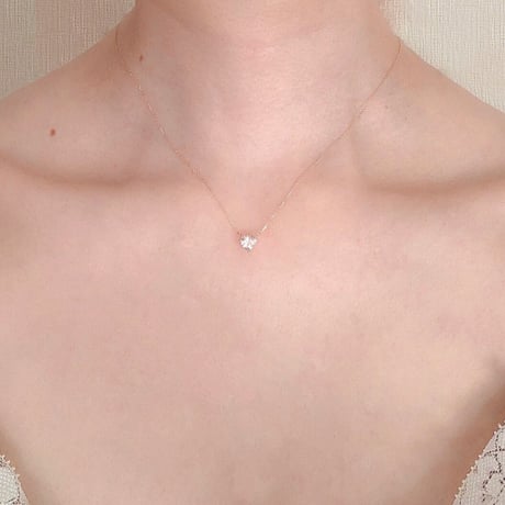 Heart bon bon necklace(Rose quartz)