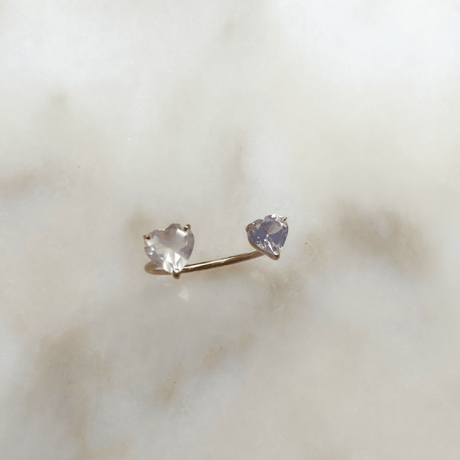 Heart to yours ring(ローズクォーツ×ラベンダークォーツ)