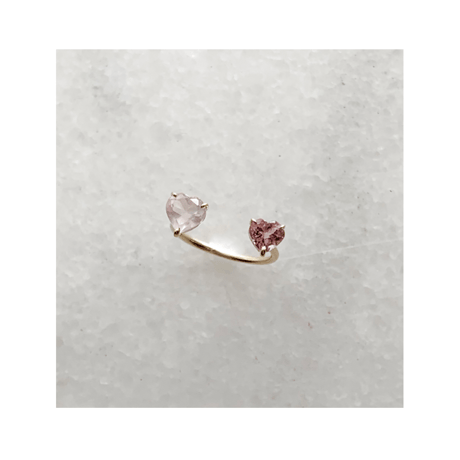 Heart to yours ring(ローズクォーツ×シアーピンクトルマリン)