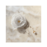 Flower × Pearl code ribbon choker 【White Bloom】