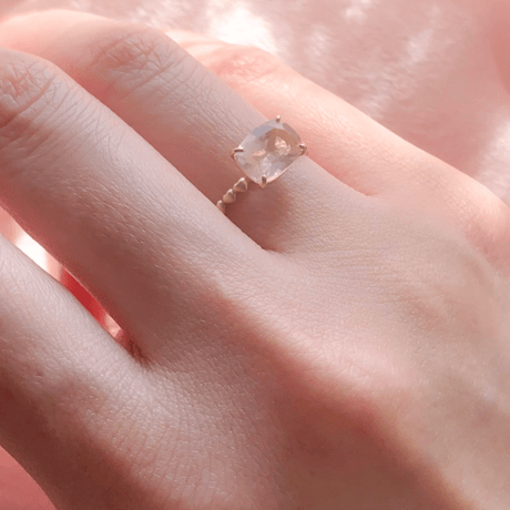 petit trésor ring( Rose quartz )