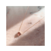 Heart bon bon necklace(strawberry quartz)k18