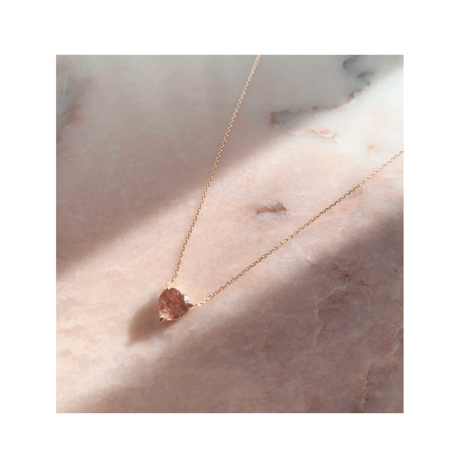 Heart bon bon necklace(strawberry quartz)k18