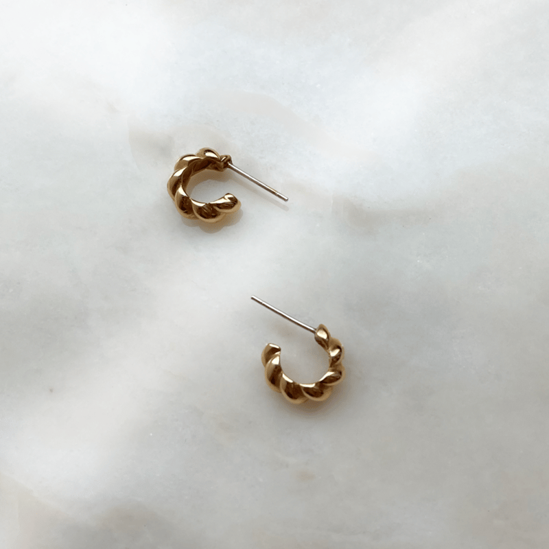 Donut Rope pierced earrings | Aunn